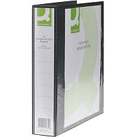Q-Connect Presentation 4D-Ring Binder, 40mm, A4, Black - Professional Binder for High-Volume Documents