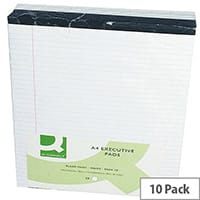 A4 Executive Pad Perforated Red Margin 50 Sheets Pack 10 Q-Connect