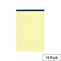 Yellow Legal A4 Pad Perforated Red Margin 50 Pages Pack 10 Q-Connect