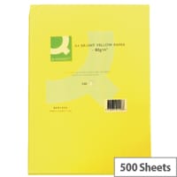 Q-Connect Bright Yellow A4 Paper 80gsm Ream of 500