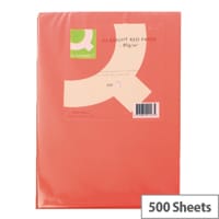 Q-Connect A4 Bright Red Paper Coloured Paper 80gsm Ream of 500