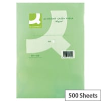Q-Connect Bright Green A4 Paper Coloured Paper 80gsm Ream of 500 sheets