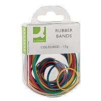 Q-Connect Coloured Rubber Bands 15g Assorted Pack of 10