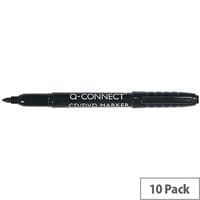 Q-Connect CD/DVD Marker, Bullet Tip, Black (Pack of 10, Ref KF02300) - Permanent Ink for Labeling Discs