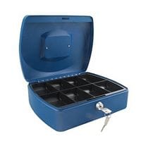 Q-Connect Standard 10 Inch Key Lock Cash Box Blue