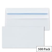 Q-Connect Envelope DL 100gsm Plain Peel and Seal White Pack of 500 KF02951