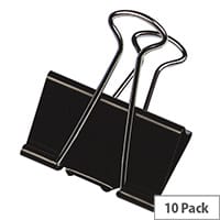 Q-Connect Foldback Clip 16mm Black (Pack of 10)