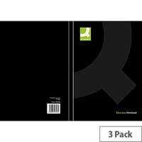 Q-Connect A5 Casebound Book Black 3 Pack KF03726