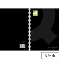 Q-Connect A4 Wirebound Book Black 3 Pack KF03727
