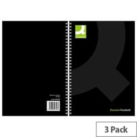 Q-Connect A5 Wirebound Book Black 3 Pack KF03728