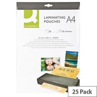 Q-Connect Laminating Pouch A4 250 Microns in Total Pack of 25
