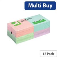 Q-Connect Pastel Quick Note Repositionable Pad 75x75mm Rainbow