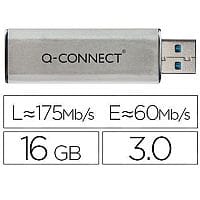 Q-Connect 16GB USB 3.0 Slider Memory Stick Silver/Black