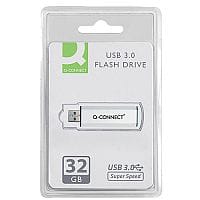 Q-Connect 32GB USB 3.0 Slider Memory Stick Silver/Black