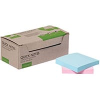 Q-Connect Recycled Notes 76x76mm Pastel Rainbow Pack of 12 KF17324
