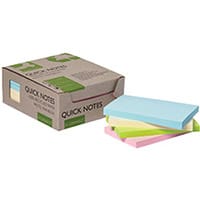 Q-Connect Recycled Notes 127x76mm Pastel Rainbow Pack of 12 KF17325