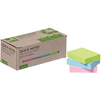 Q-Connect Recycled Notes 38x51mm Pastel Rainbow Pack of 12 KF17326