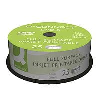 Q-Connect Inkjet Printable DVD-R Spindle Pack 25