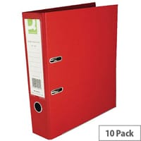 Q-Connect Red A4 Polypropylene Lever Arch File Pack of 10