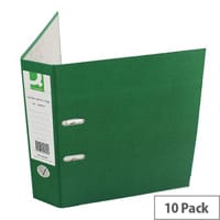 Q-Connect Lever Arch File A4 Paper-Backed Green 10 Pack