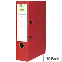 A4 Lever Arch File Paper Board Red 10 Pack Q Connect