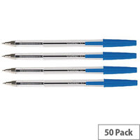 Ballpoint Pen Medium Blue Pack 50 Q-Connect