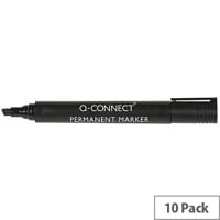 Q-Connect Permanent Marker Chisel Tip Black Pack 10