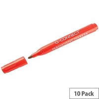 Q-Connect Permanent Marker Bullet Tip Red Pack 10