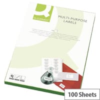 Q-Connect 18 Per Sheet Multi-Purpose Labels 63.5x46.5mm (1800 Labels)