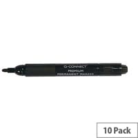 Q-Connect Premium Permanent Marker Bullet Tip Black Pack of 10