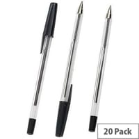 Q-Connect Ballpoint Pen Medium Black Pack 20