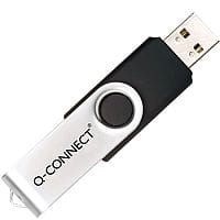 Q-Connect 8GB Swivel USB 2.0 Memory Stick Silver/Black