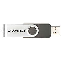 Q-Connect 64GB USB 2.0 Swivel Memory Stick Silver/Black