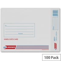 GoSecure Bubble Lined Envelope Size 5 205x245mm White Pack of 100 KF71450