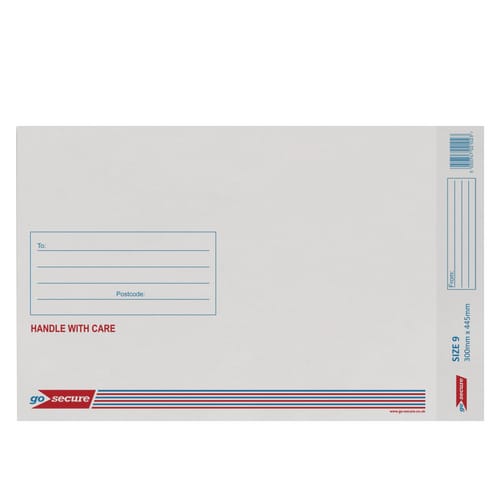 GoSecure Bubble Lined Envelope Size 9 300x445mm White (Pack of 50) KF71452
