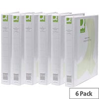 Q-Connect Presentation 2D-Ring Binder, 25mm, A4, White (Pack of 6) - Sleek Design for Document Organisation
