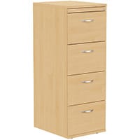 4 Drawer Wooden Filing Cabinet in Light Beech Height 1320mm - Universal Storage Can Be Used Alone Or Accompany The Switch, Komo or Ashford Ranges