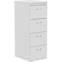 4 Drawer Wooden Filing Cabinet in White Height 1320mm - Universal Storage Can Be Used Alone Or Accompany The Switch, Komo or Ashford Ranges