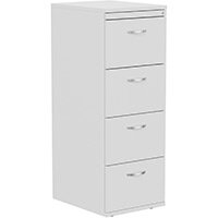 Kito 4 Drawer Wooden Filing Cabinet In White Height 1320mm