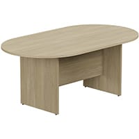 Kito W1800mmxD1000mm Urban Oak D-End Boardroom Table with Panel Leg Base