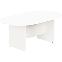 Kito W1800mmxD1000mm White D-End Boardroom Table with Panel Leg Base