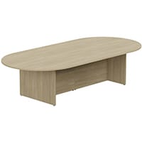 Kito W3000mmxD1400mm Urban Oak D-End Boardroom Table with Panel Leg Base - 10-12 Person Seating Capacity