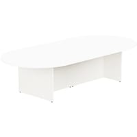 Kito W3000mmxD1400mm White D-End Boardroom Table with Panel Leg Base - 10-12 Person Seating Capacity