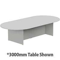 Kito W4000mmxD1400mm Grey D-End Boardroom Table With Panel Leg Base - 12-14 Person Seating Capacity