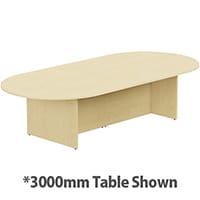 Kito W5000mmxD1400mm Maple D-End Boardroom Table With Panel Leg Base - 14-16 Person Seating Capacity