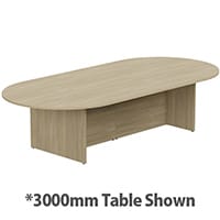 Kito W6000mmxD1400mm Urban Oak D-End Boardroom Table With Panel Leg Base - 16-18 Person Seating Capacity