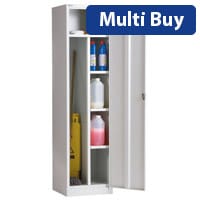Single Door Janitor Locker Grey 1778H x 457W x 457D 5 Year Warranty
