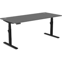 LEAP Electric Dual Motor Height Adjustable Rectangular Sit Stand Desk Portal Top W1800xD800xH620-1270mm Graphite Top Black Frame