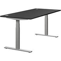 LEAP Electric Dual Motor Height Adjustable Rectangular Sit Stand Desk Portal Top W1800xD800xH620-1270mm Graphite Top Silver Frame