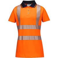 Portwest LW72 Women's Pro Polo Shirt Orange & Black XXL